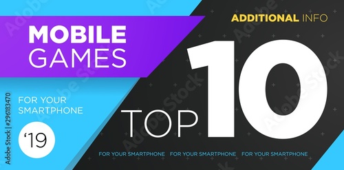 Top 10 rating banner design template. Modern Vector layout
