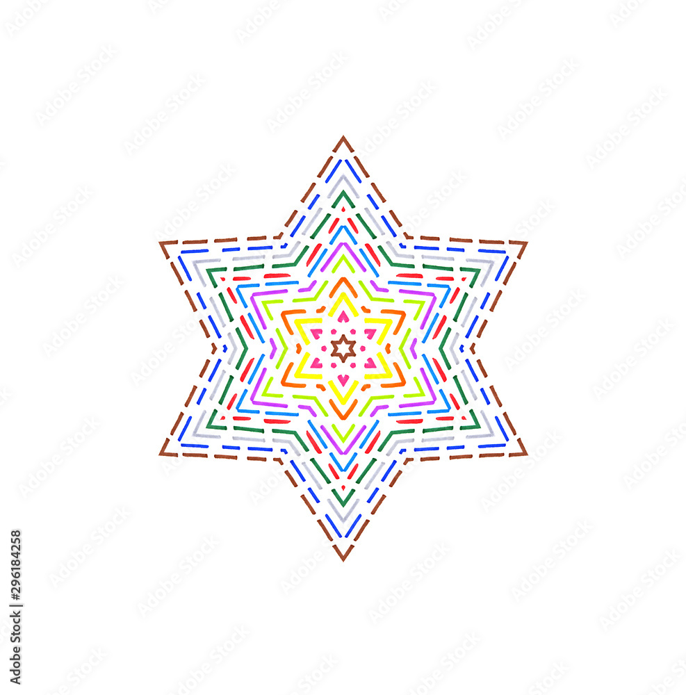 Colorful dotted line pattern star Colorful dotted line pattern star