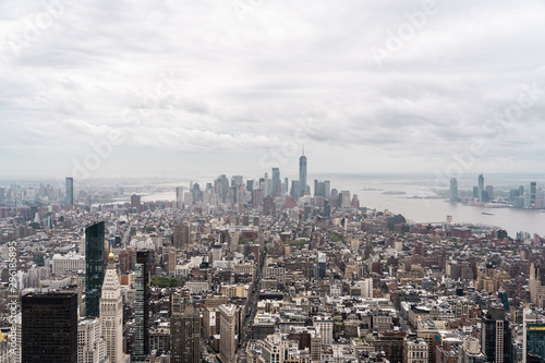 New York, New York, USA skyline, view from the Empire State building in Manhattan, architecture photography