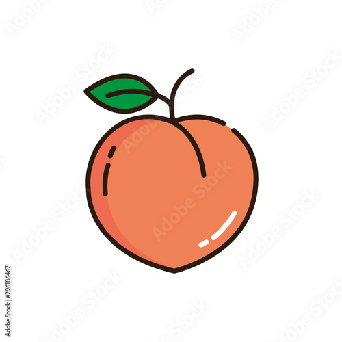 Isolated peach icon fill vector design