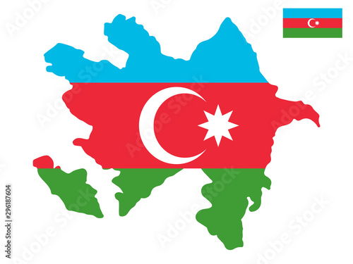 Azerbaijan Map Flag Vector illustration eps 10