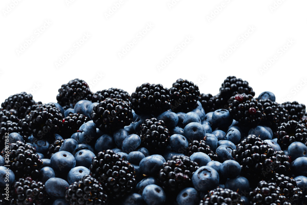Blackberry and blueberry background. Top view. Blackberry and blueberry background. Top view.