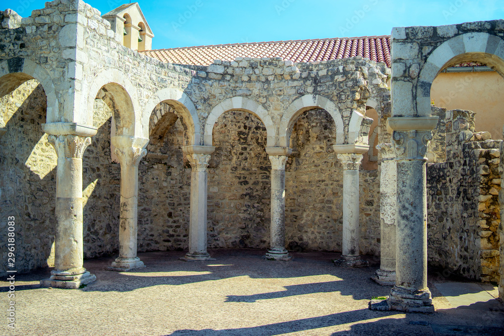courtyard of old church
