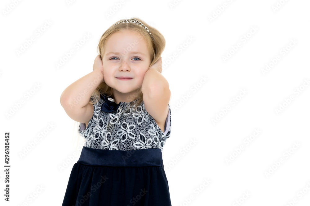 Little girl in an elegant dress. Little girl in an elegant dress.