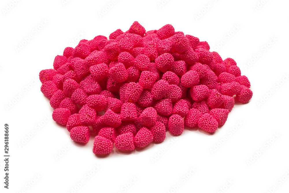 Pink juicy jelly sweets isolated on white. Pink juicy jelly sweets isolated on white.