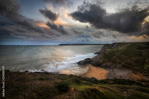 Pobbles Bay, Three Cliffs Bay, The Great Tor and Oxwich bay on the Gower peninsula, Swansea, South Wales, UK photo