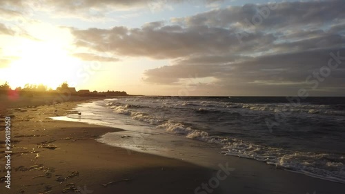 Wallpaper Mural Pan from sandy beach onto full frame Baltic Sea at sunset 4k video Torontodigital.ca