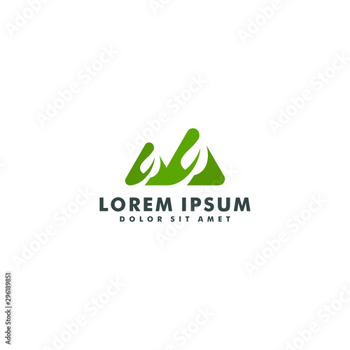 Nature Landscape Hills Mountain Peaks Vector logo design