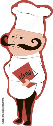 chef in a restaurant, graphics, business