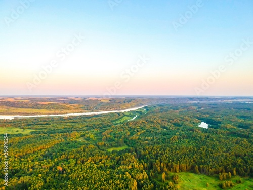 Fototapeta Naklejka Na Ścianę i Meble -  Aerial Russian landscape from the drone