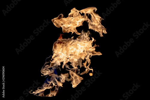 texture flame of fire isolated on black background close up