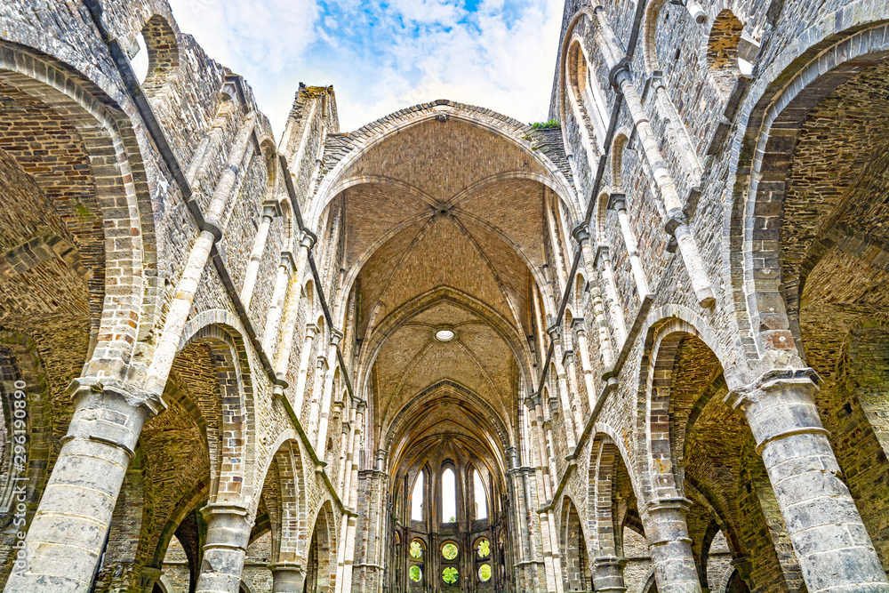 Fototapeta premium Villers Abbey ruins, gothic cathedral