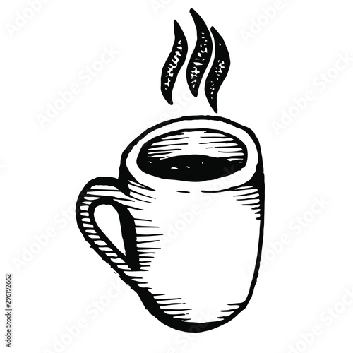 Cup Of Coffee Tea Steaming Beverage Vintage Illustration