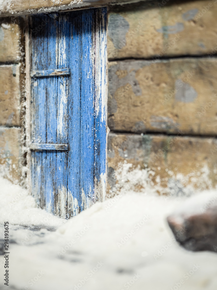 The blue door in the winter