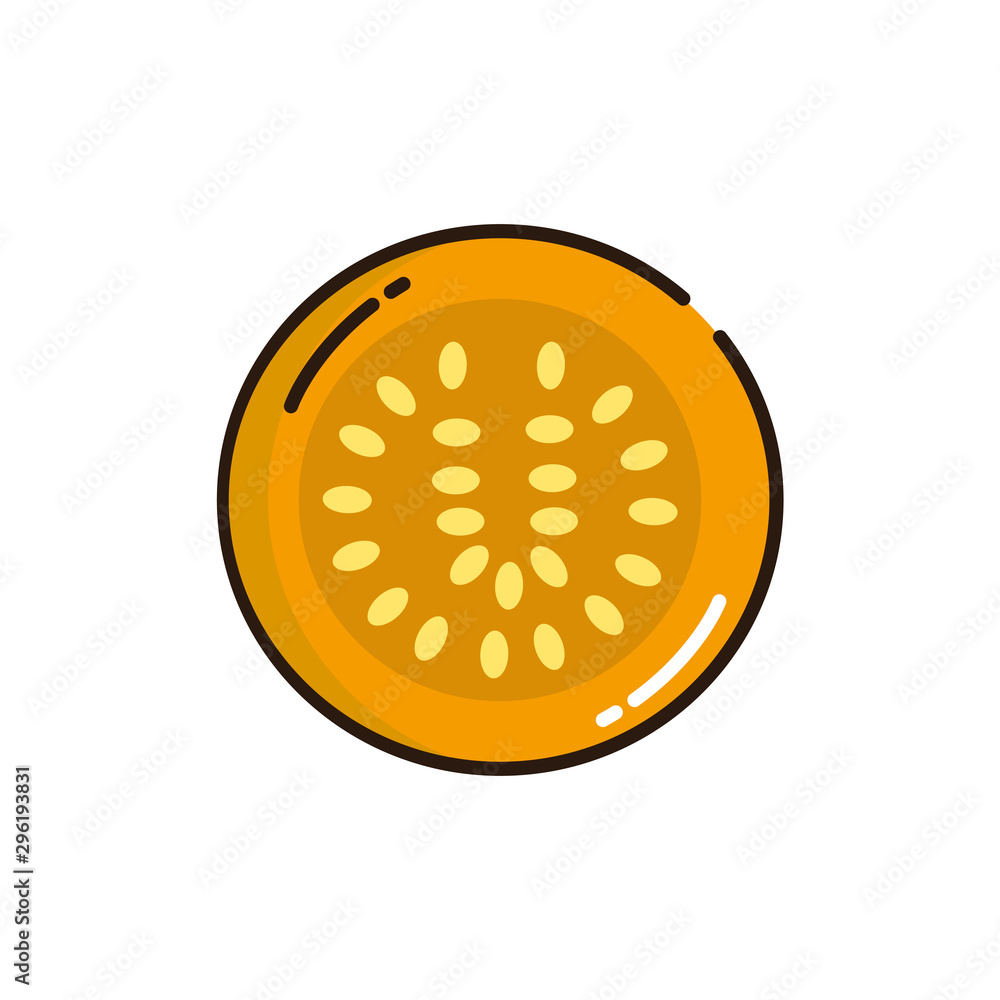 Fototapeta premium Isolated passion fruit icon fill vector design