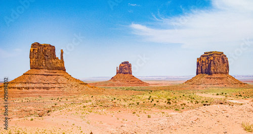 Mittens and Merric Butte  are giant sandstone formation in   Monument valley