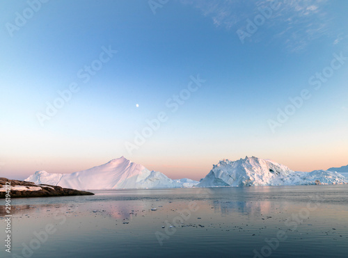 icebergs in arctic ocean
