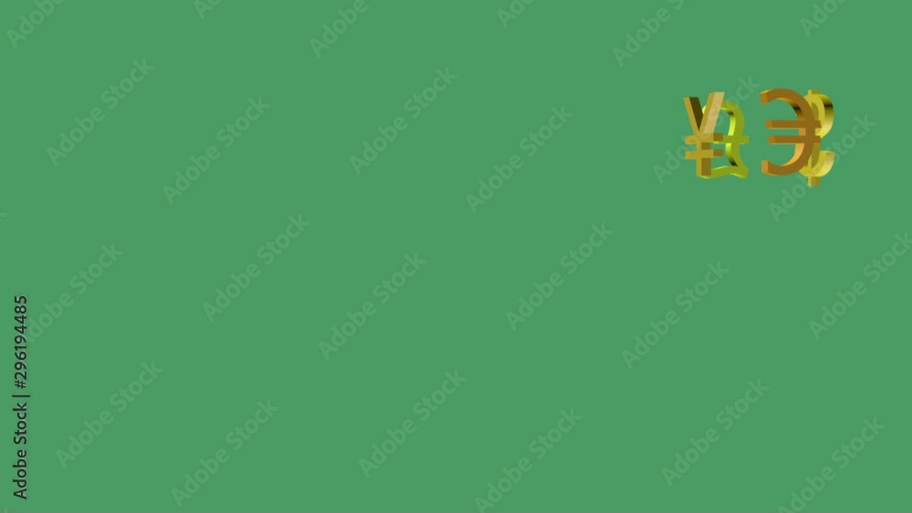 rotating currency symbols on a green background rotating currency symbols on a green background
