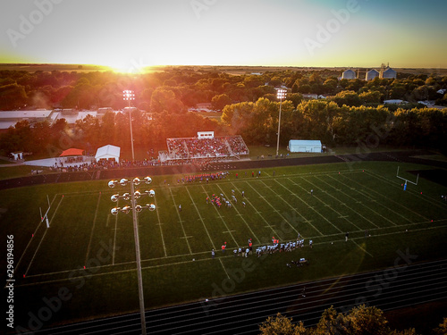 Obraz na płótnie football game at sunset