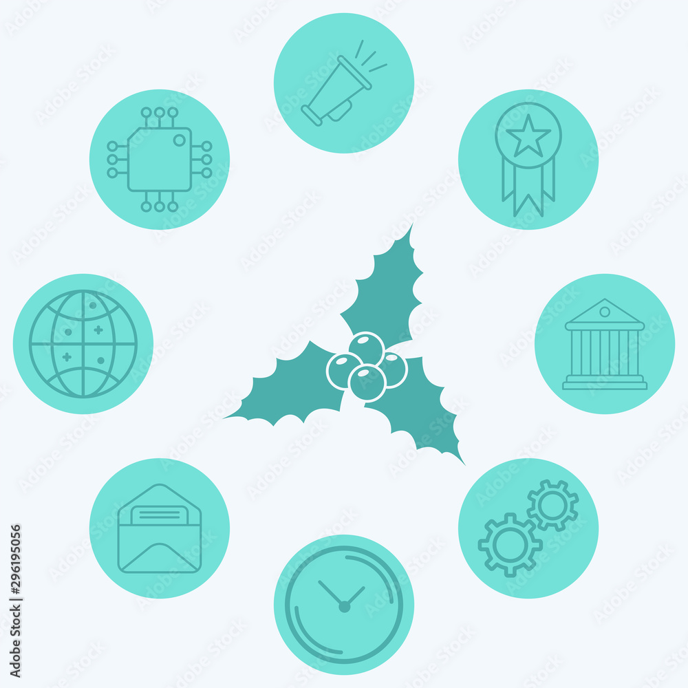 Fototapeta premium Holly berry vector icon sign symbol