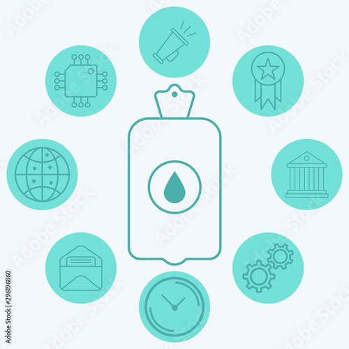 Hot water bottle vector icon sign symbol