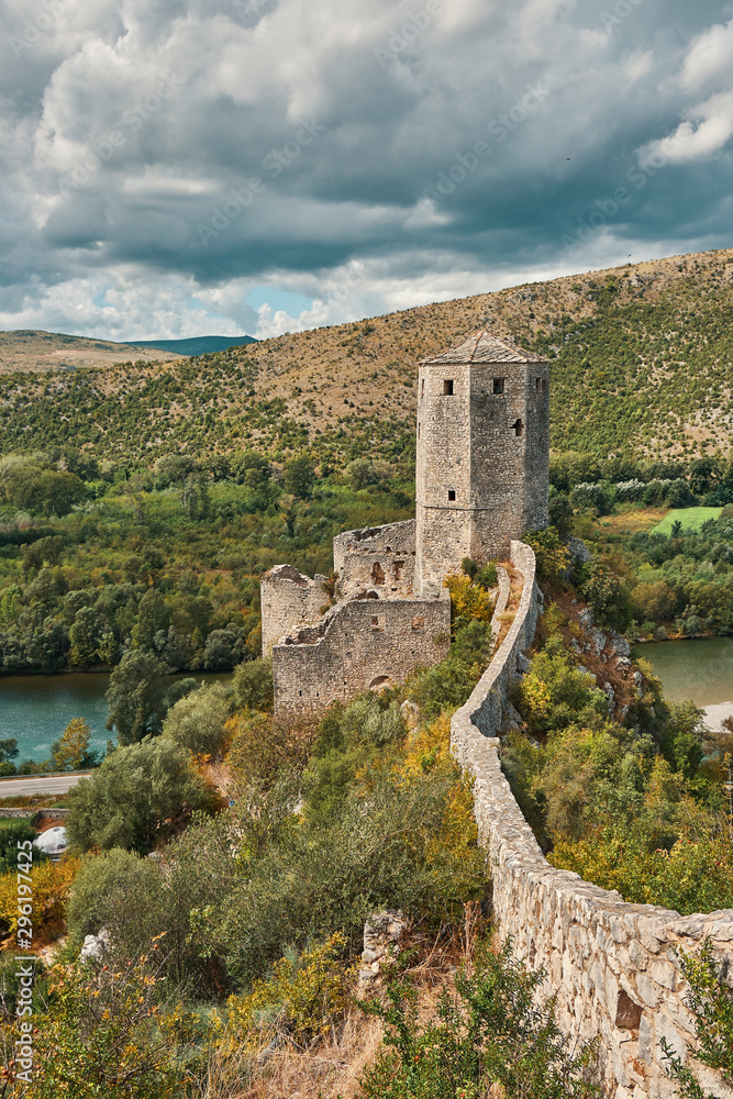 old tower in a medieval town Počitelj Bosnia and Hercegovina
