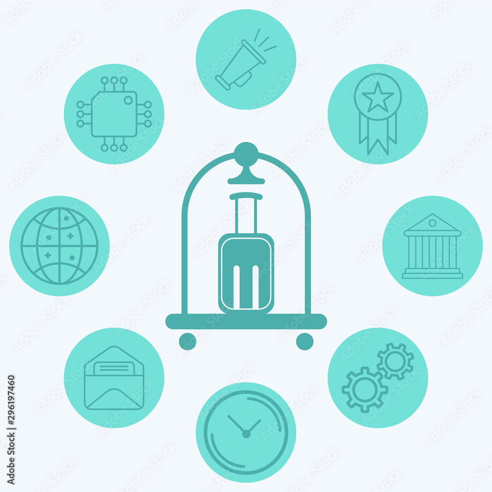 Hotel trolley vector icon sign symbol Hotel trolley vector icon sign symbol