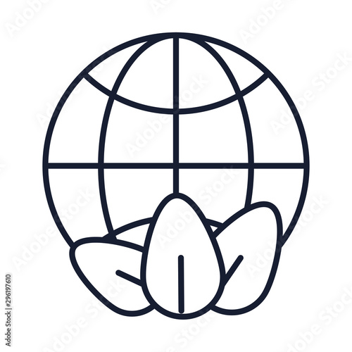 Isolated global sphere line vector design