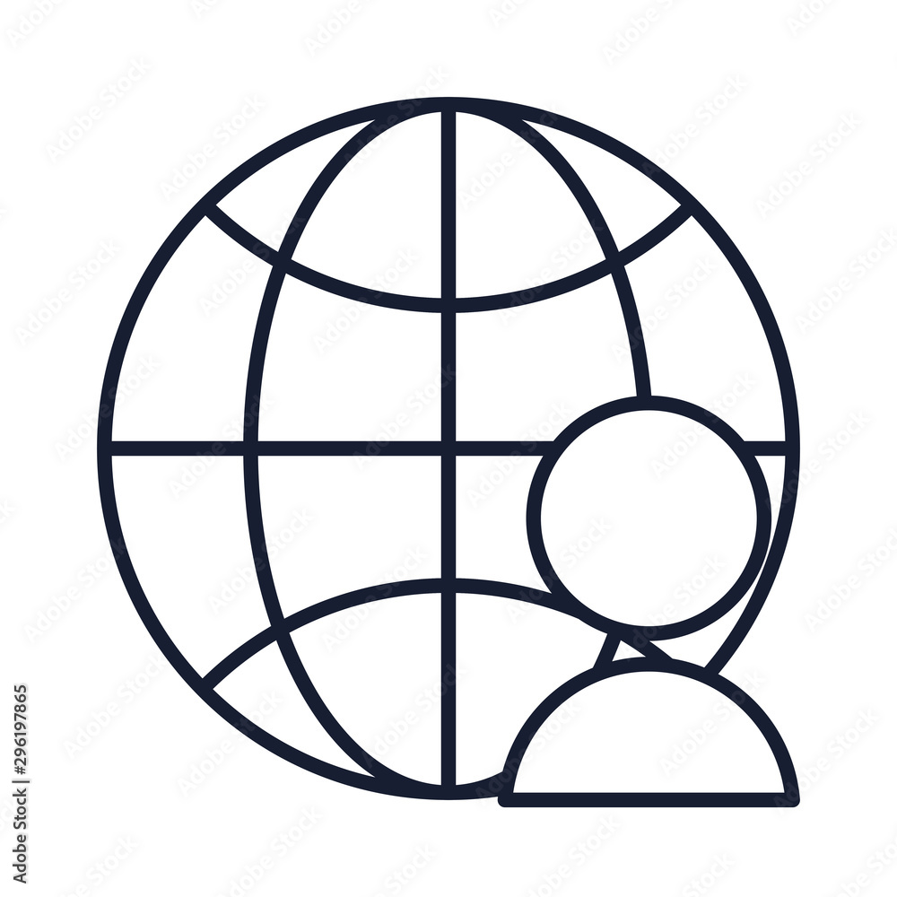 Naklejka premium Isolated global sphere line vector design
