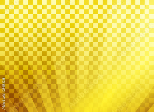 背景：市松模様 シンプル 金 ゴールド グラデーション 集中線 放射
