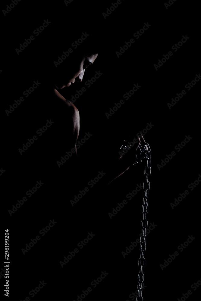 muscular fitness girl with a chain muscular fitness girl with a chain