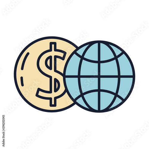 Isolated global sphere fill vector design