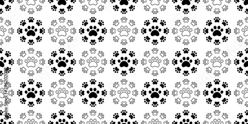 dog paw seamless pattern footprint vector french bulldog icon cartoon scarf isolated repeat wallpaper tile background illustration doodle design