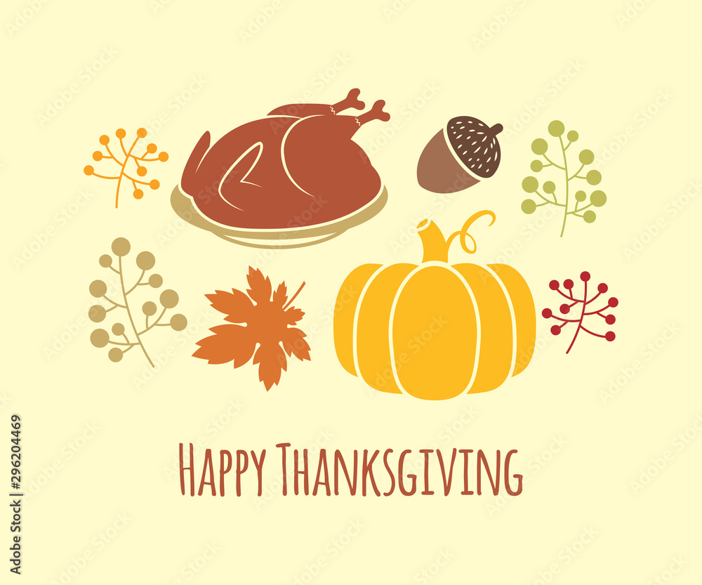 Happy Thanksgiving autumn background.