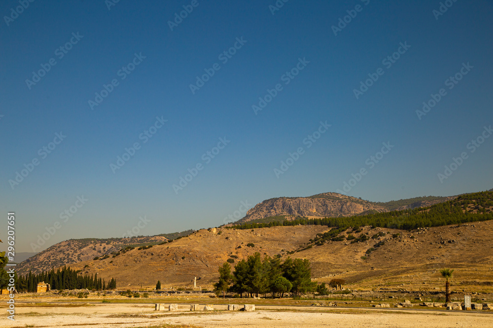 The ancient city of Hierapolis and travertines in Pamukkale