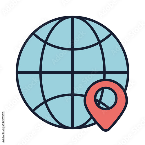 Isolated global sphere fill vector design