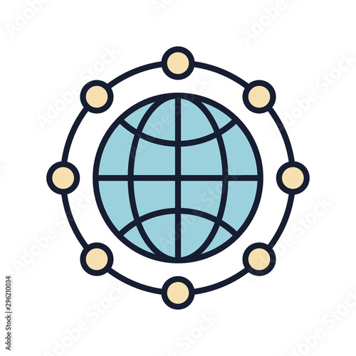 Isolated global sphere fill vector design