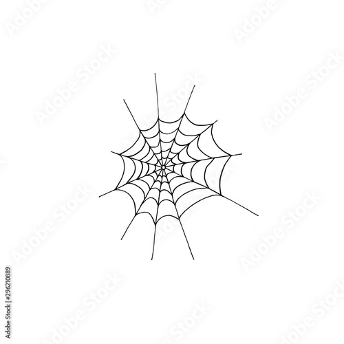 A fancy Halloween spider web, for halloween party decoration, hand drawn vector illustration