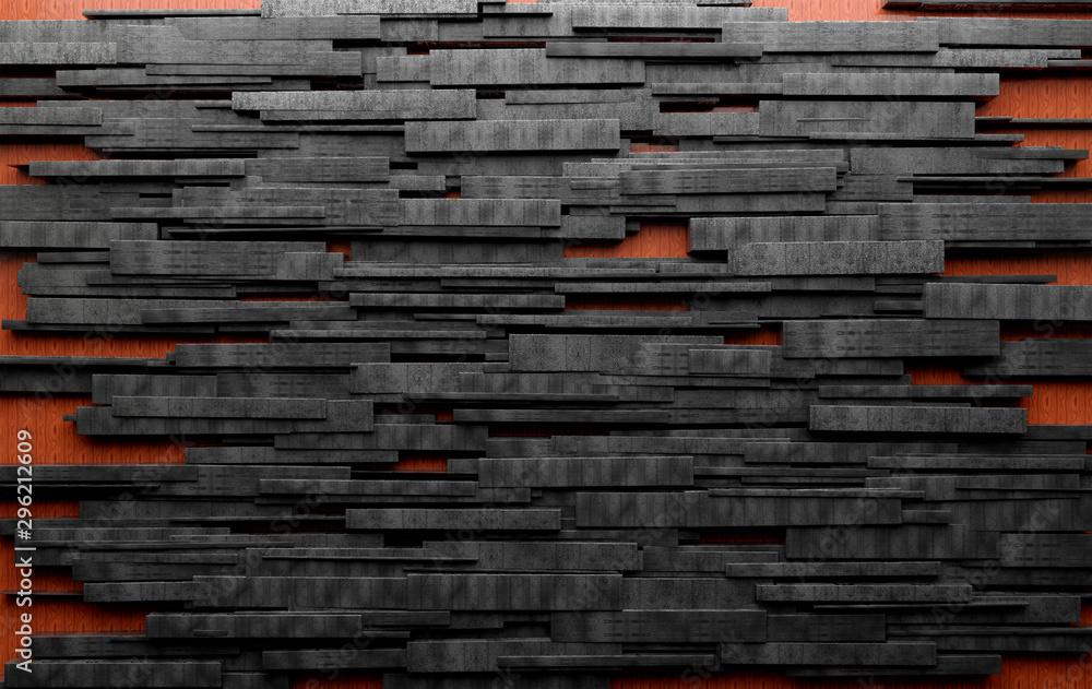 Fototapeta Abstrakta betonowy tło nowożytna architektura Tekstura kamienia i cementu bloki na drewnie.