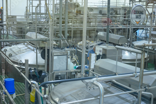 Plant and production of dairy products. Cheeses, milk. © Anton