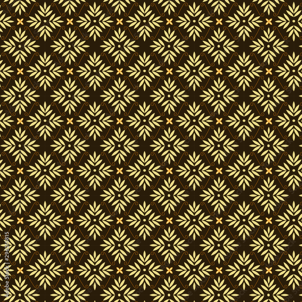 Javanese Batik seamless pattern, Indonesian Traditional motif kawung, batik floral for background, fashion, fabric, decor, clothing. culture and heritage design in design graphic. Javanese Batik seamless pattern, Indonesian Traditional motif kawung, batik floral for background, fashion, fabric, decor, clothing. culture and heritage design in design graphic.