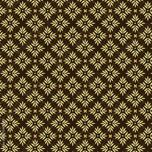Javanese Batik seamless pattern, Indonesian Traditional motif kawung, batik floral for background, fashion, fabric, decor, clothing. culture and heritage design in design graphic.