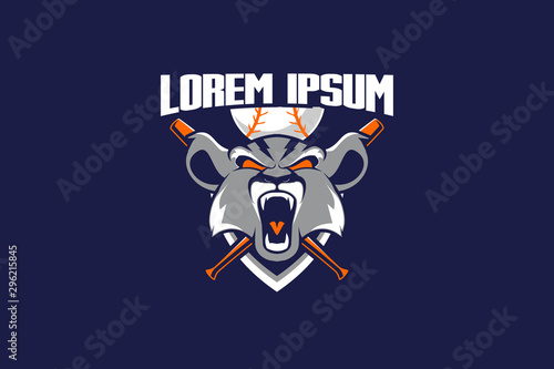 Photography WILD CATS HEAD FOR BASEBALL TEAM VECTOR LOGO TEMPLATE