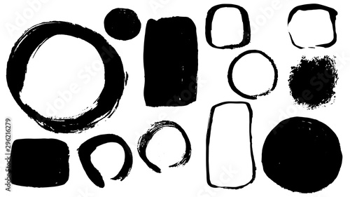 手書き筆文字 丸 四角 Stock ベクター Adobe Stock
