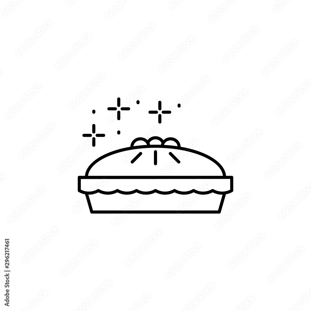Pie, bakery icon. Simple line, outline vector of Thanksgiving day icons for ui and ux, website or mobile application Pie, bakery icon. Simple line, outline vector of Thanksgiving day icons for ui and ux, website or mobile application