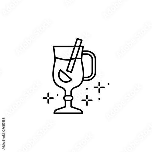 Mulled wine, drink icon. Simple line, outline vector of Thanksgiving day icons for ui and ux, website or mobile application