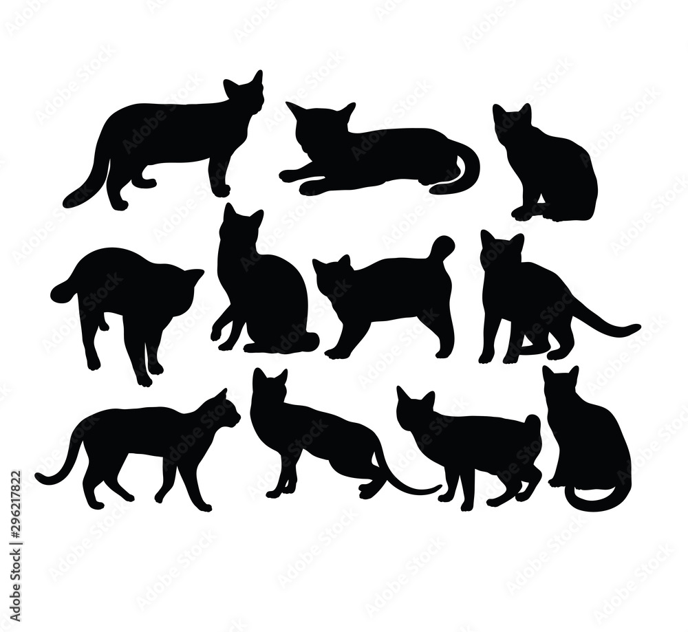 Cat Silhouettes, art vector design 