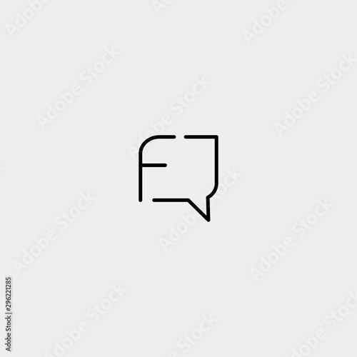 Letter F Chat Logo Template Vector Design