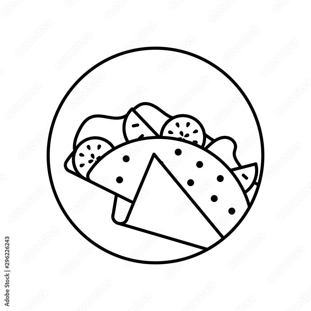 Taco, fast food icon. Simple line, outline vector of take away icons for ui and ux, website or mobile application Taco, fast food icon. Simple line, outline vector of take away icons for ui and ux, website or mobile application