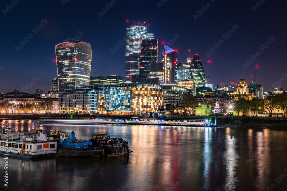 London skyline at night